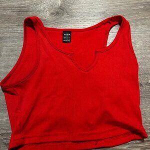 SHEIN Vivid Red Sleeveless Crop Top